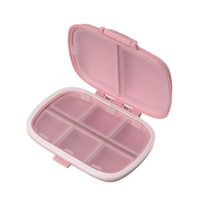 8-Grid Travel Pill Box Organizer with Seal Ring – Wheat Straw Medicine Container - Image 7