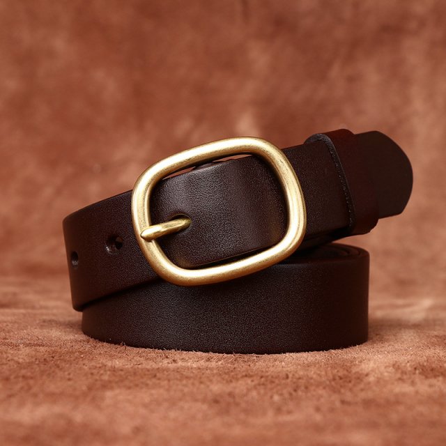 2.8CM Genuine Leather Women's Fashion Belt - Vintage Pin Buckle Strap - Image 4