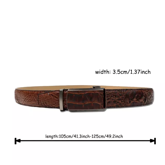 Luxury Men's Leather Belt with Automatic Buckle – Crocodile Pattern - Image 5