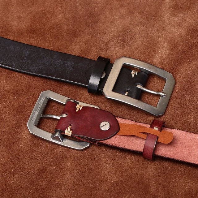 3.8CM Genuine Cowhide Leather Belt for Men with Stainless Steel Buckle - Image 4