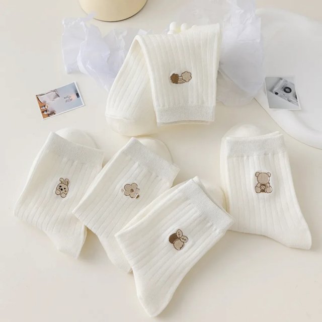 5 Pairs Women's Cute Cartoon Socks - Image 3