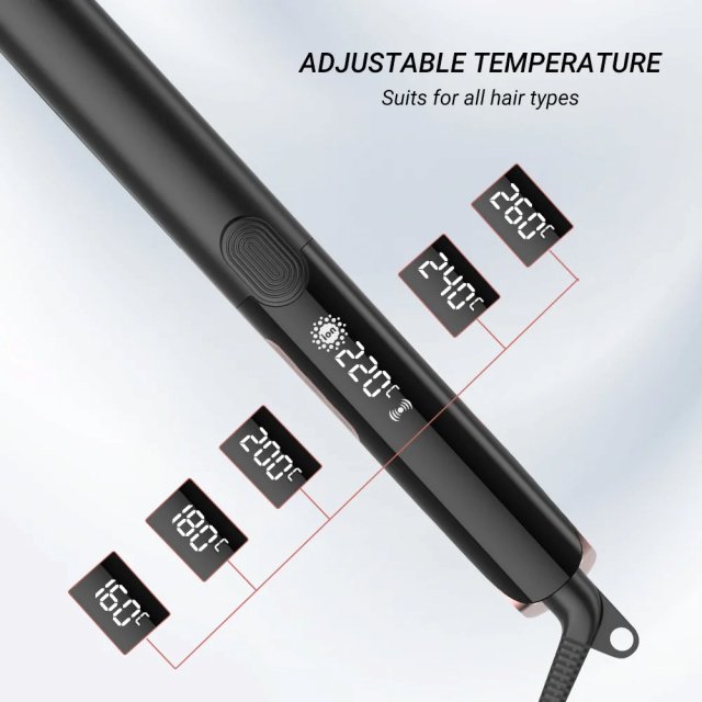 260℃ / 500 ℉ New 2 in 1 Hair Straightener Curler Fast Heating Flat Iron With a Vibration Function Negative Ion Ceramic Plates - Image 4