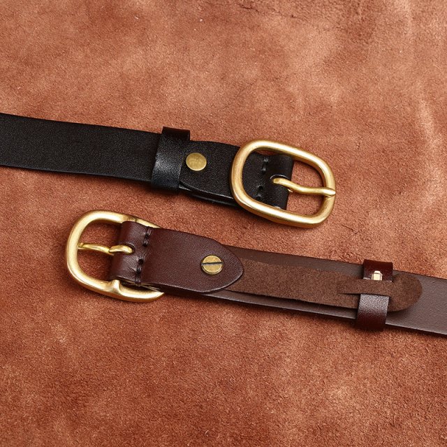 2.8CM Genuine Leather Women's Fashion Belt - Vintage Pin Buckle Strap - Image 6