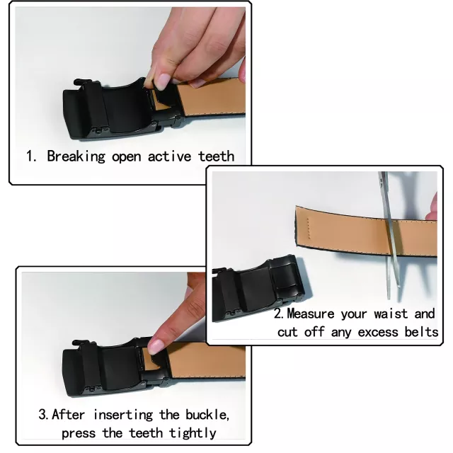 Luxury Men's Leather Belt with Automatic Buckle – Crocodile Pattern - Image 4