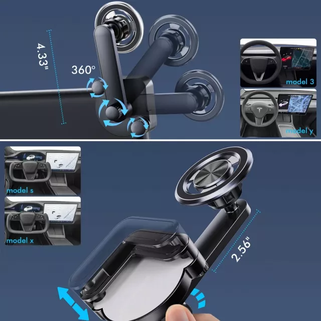 360° Rotatable Magnetic Suction Phone Holder for Car Dashboard - Image 3