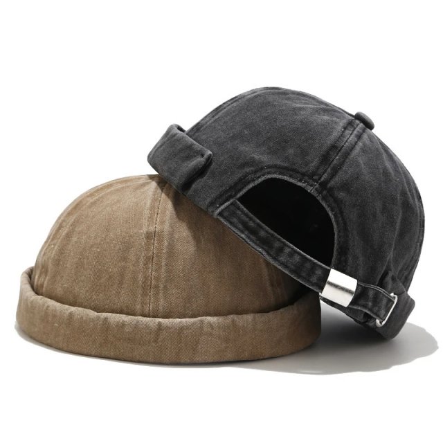 Vintage Washed Docker Beanie Brimless Cap - Image 3