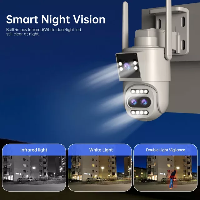 Advanced Security Camera with Dual Screens and Triple Lenses - Image 4