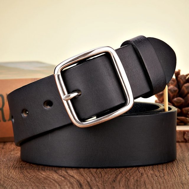 3.8CM Men’s Vintage Cowskin Leather Belt with Anti-Allergy Stainless Steel Buckle - Image 6