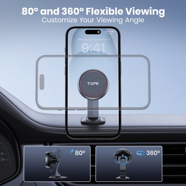 360° Adjustable Magnetic Car Phone Mount - Image 4