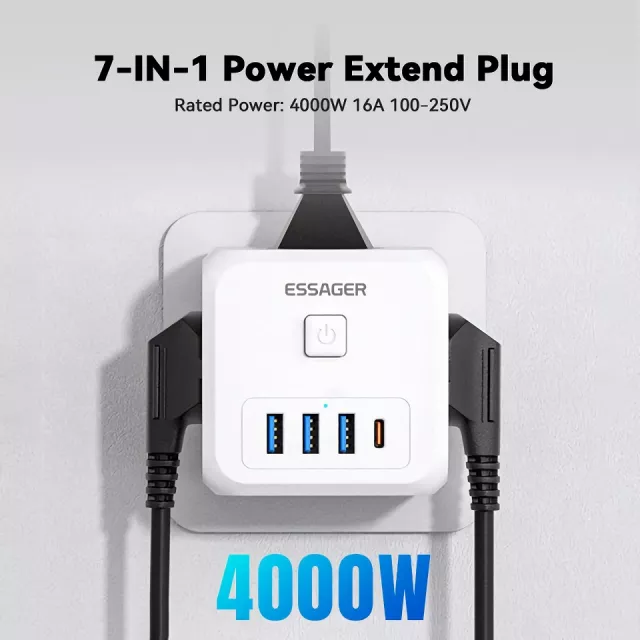 7-in-1 Wall Charger Power Strip with Fast Charging - Image 5