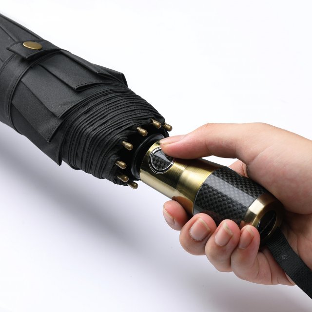 Large Automatic Windproof Umbrella with Carbon Fiber Handle - Image 3