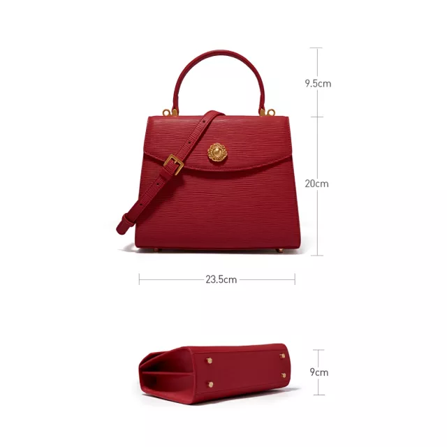 Trendy Retro Split Leather Shoulder Handbag for Women - Image 8