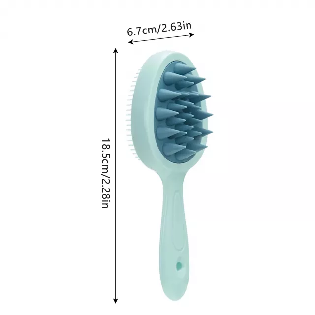 Double-Sided Silicone Scalp Massage Brush with Long Handle - Image 6