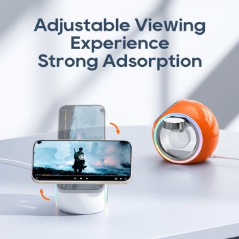3-in-1 Wireless Charging Stand with LED Light for iPhone, AirPods, and Watch