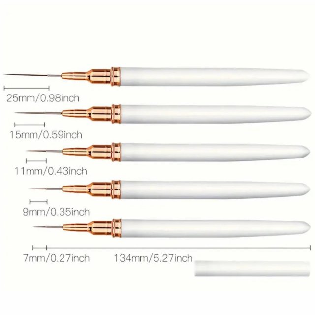 5-Piece Nail Art Liner Brush Set - Image 4