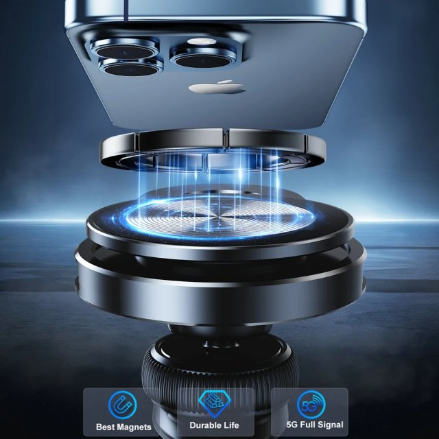 Aluminum Magnetic Car Phone Holder with Air Vent Clip - Image 5