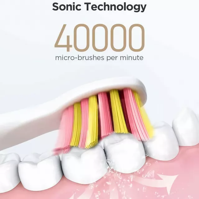 Electric Sonic Toothbrush with 4 Brush Heads – Waterproof, Powerful Cleaning & Rechargeable - Image 6