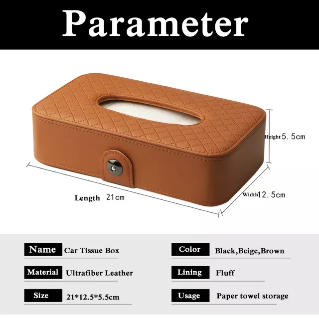 Universal Car Tissue Box - Stylish Leather Napkin Holder - Image 7