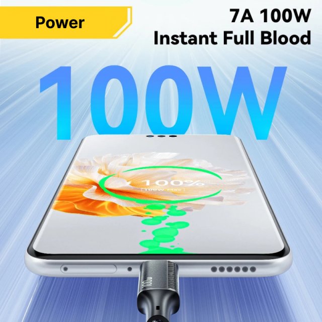 100W 3-in-1 USB C to Type C Lightning Fast Charging Cable - Image 5