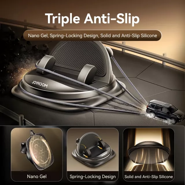 Universal 360° Rotation Dashboard Car Phone Holder - Silicone Mount for One-Handed Operation - Image 2