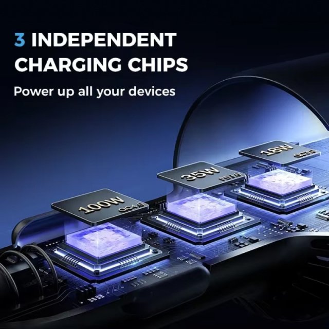 120W Super Fast Car Charger with 3 Ports - Image 4