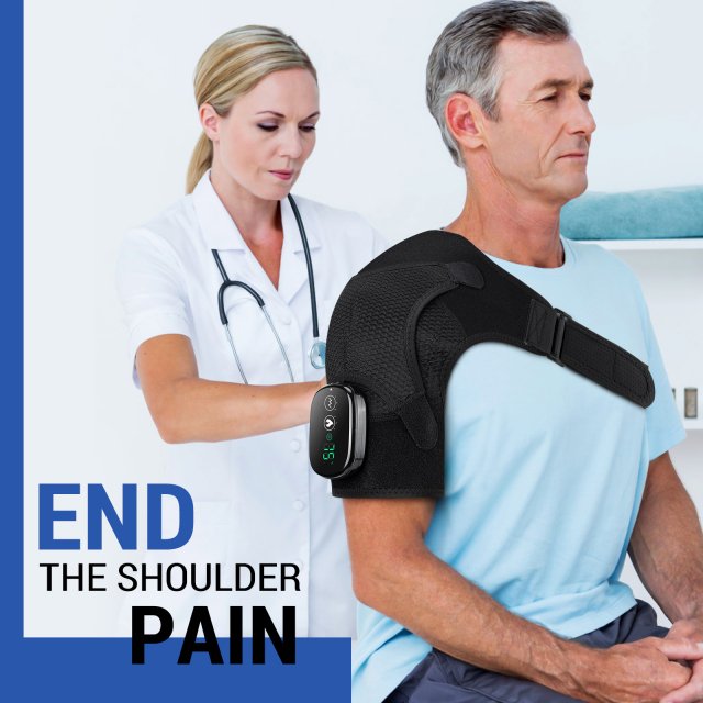2-in-1 Electric Heating Shoulder Massager & Adjustable Heated Back Brace - Image 3