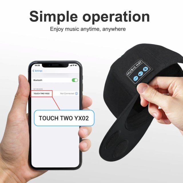 Bluetooth Hat with Built-In Speaker and Mic - Image 2