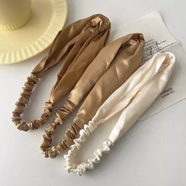 Satin Silk Cross Top Knot Headband – Stylish Hair Accessory - Image 4