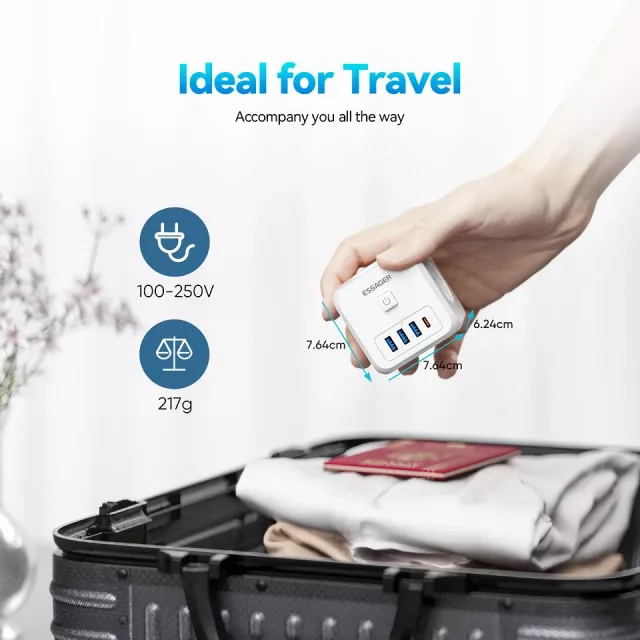 7-in-1 Wall Charger Power Strip with Fast Charging - Image 6