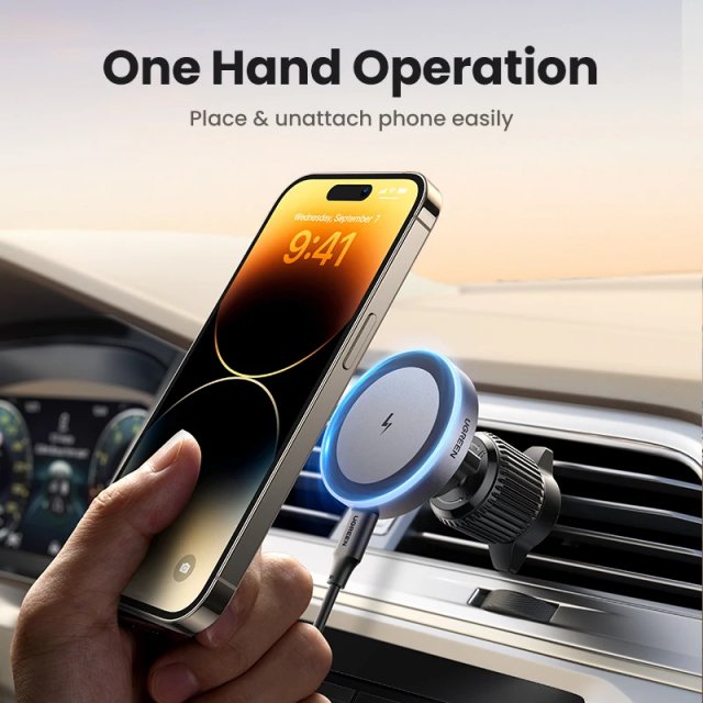 Magnetic Car Phone Holder and Wireless Charger - Image 6