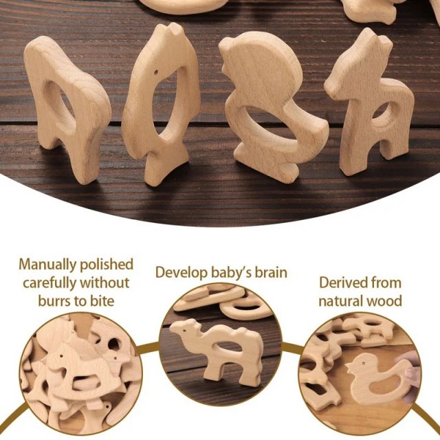 BPA-Free Baby Wooden Teether - Image 3