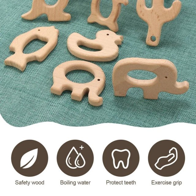 BPA-Free Baby Wooden Teether - Image 2