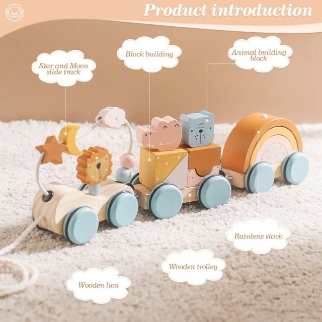 Montessori Wooden Train Set - Image 4