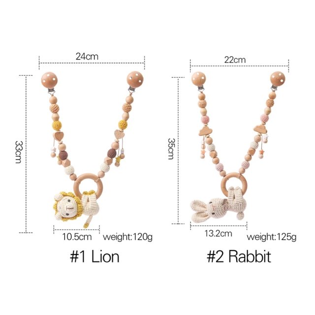 Wooden Baby Gym Stroller Bunny Hanging Pendant Toy - Image 14