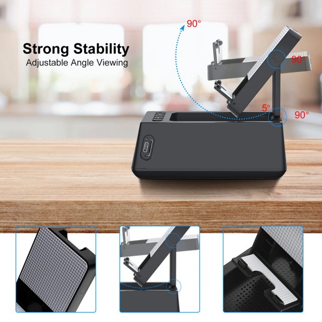 Foldable Bluetooth Speaker Stand with Alarm Clock - Image 5