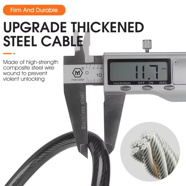 Secure Coiling Bike Cable Lock with Password Protection - Image 6