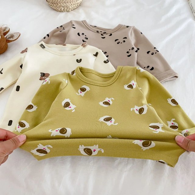 Children's Cartoon Print Long Johns Thermal Underwear Set - Image 7