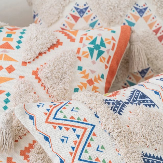 Boho Geometric Tufted Cushion Cover – Decorative Pillow for Home and Sofa - Image 7