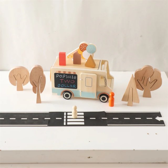 Montessori Wooden Ice Cream Car Toy - Image 3