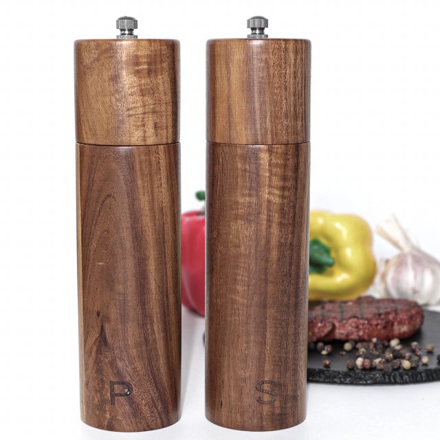 Wooden Salt and Pepper Grinders - Manual Seasoning Mills - Image 6
