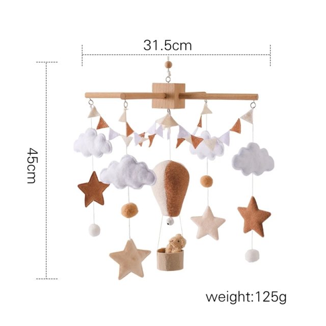 Wooden Hot Air Balloon Crib Mobile - Image 9