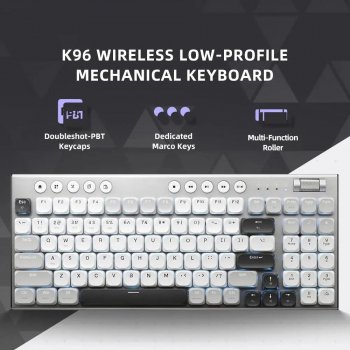 Wireless Mechanical Low-Profile Keyboard with 98 Keys