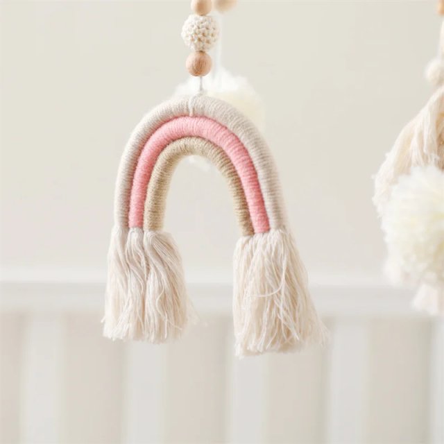 Tassel Rainbow Wooden Mobile Rattle Toy - Image 4