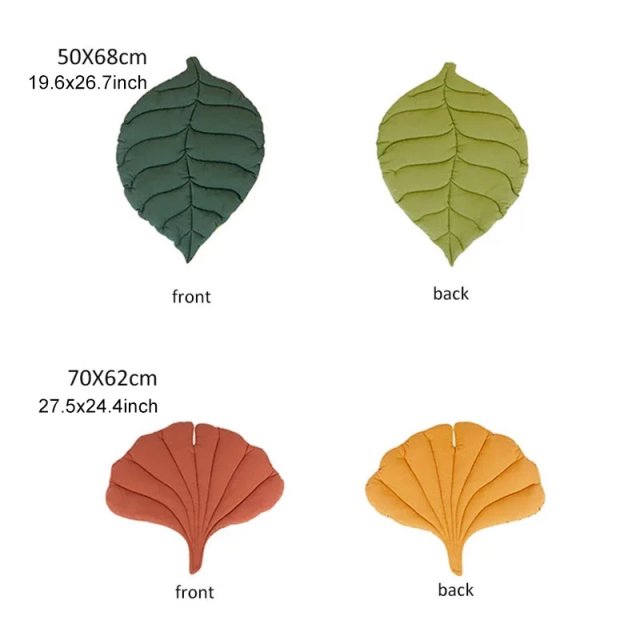 Leaf-Shaped Soft Cotton Cat Bed Mat - Image 6