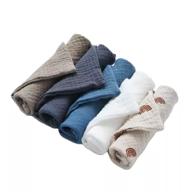 5-Pack Baby Muslin Washcloths: Soft Cotton Towels for Infants - Image 4