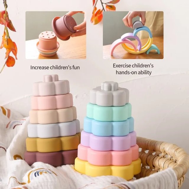 Silicone Rainbow Stacking Toy - Image 6