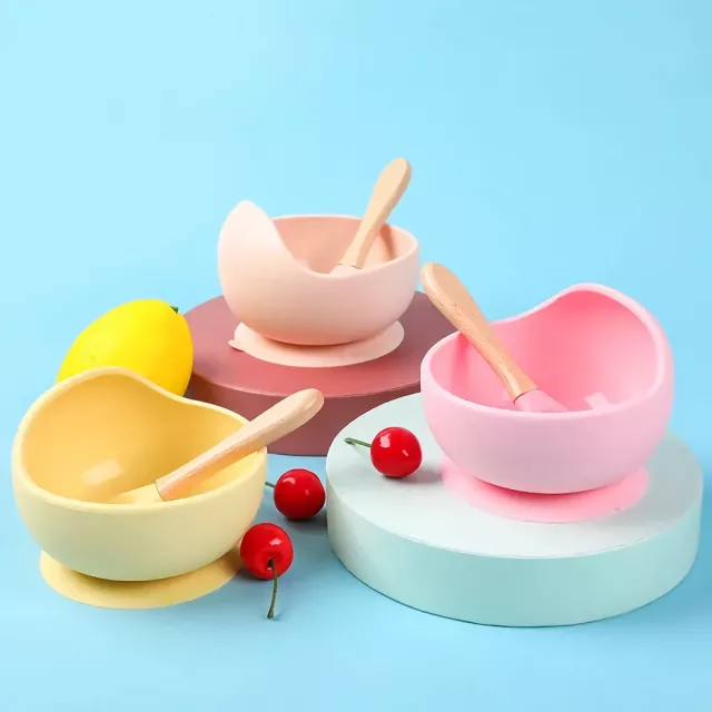 Silicone Baby Feeding Bowl with BPA-Free Teething Toy - Image 4