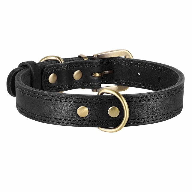 Adjustable Real Leather Dog Collar for Medium to Large Dogs - Image 7