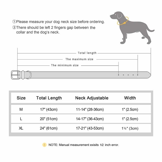 Adjustable Real Leather Dog Collar for Medium to Large Dogs - Image 8