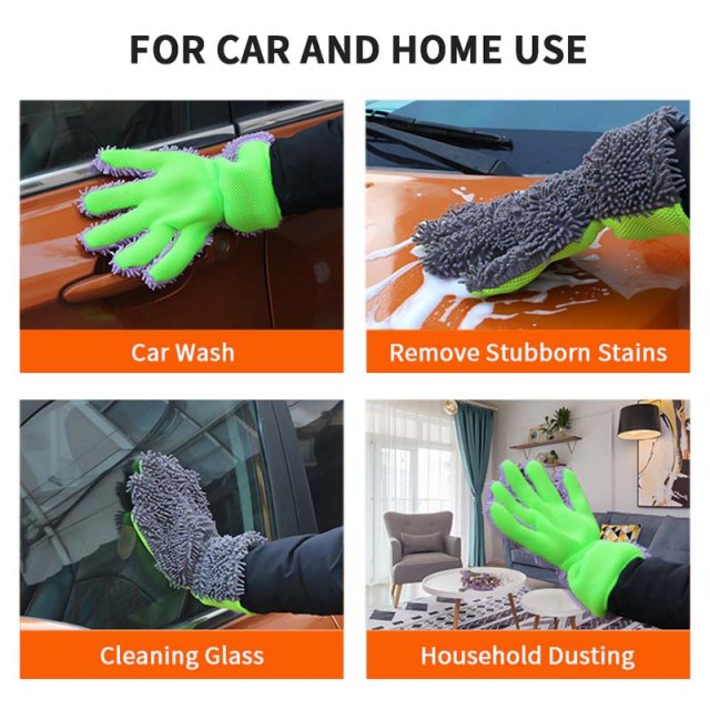 Double-Sided Microfiber Car Wash Gloves – Multi-Purpose Cleaning Tool for Cars and Home - Image 3